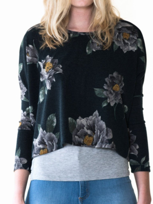 Floral Cropped Sweater