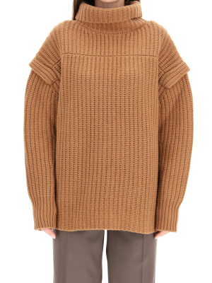 Loulou Studio Parata Stand Collar Knit Sweater