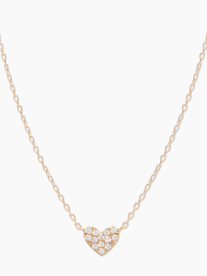 Diamond Pave Heart Charm Necklace