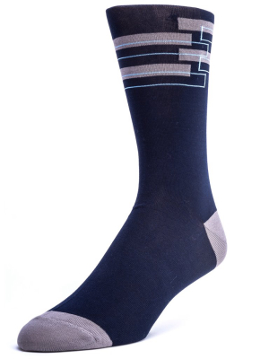 Men's Geo Patterned Graphic Dress Socks - Navy