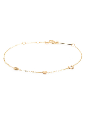 14k Itty Bitty "eye Heart U" Bracelet