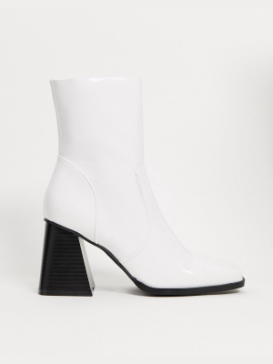 Raid Lorina Heeled Ankle Boots In White