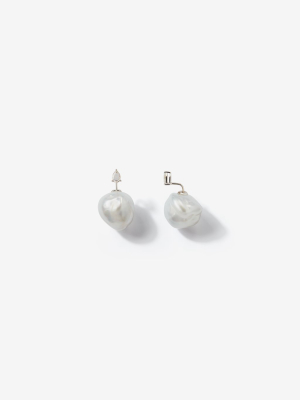 Prive Collection.  One Of A Kind.  Horizon Earrings.  Baroque Pearl And Diamond  Mp84