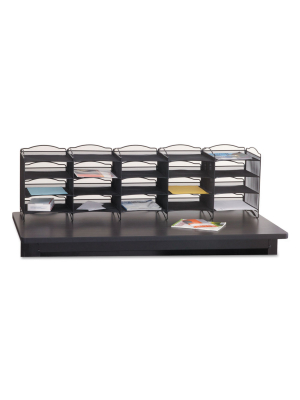 Safco Onyx Mesh Literature Sorter 20 Compartments 19 X 15.25 X 59 Black 7770bl