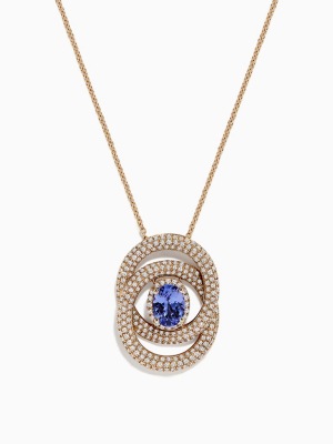 Effy 14k Rose Gold Tanzanite And Diamond Pendant, 2.17 Tcw