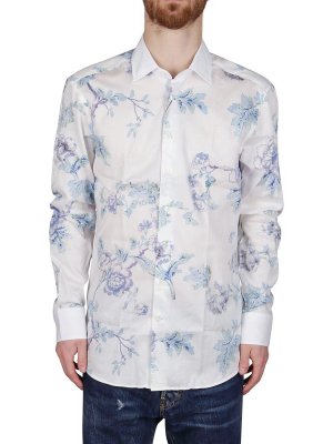Etro Floral Print Classic Collar Shirt