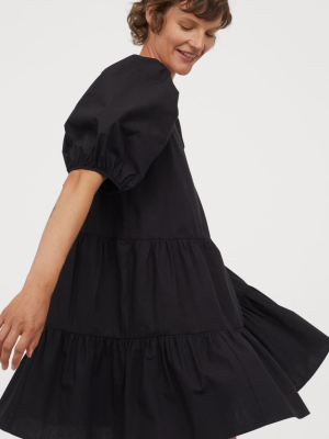 Puff-sleeved Dress