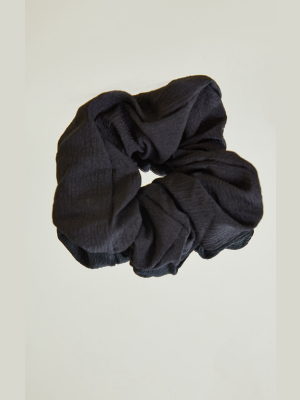 Black Crinkle Oversized Scrunchie