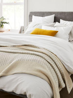 Organic Mixed Herringbone Blanket