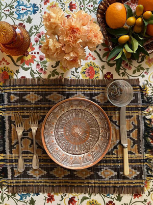 Ikat Placemats Yellow, Set Of Two