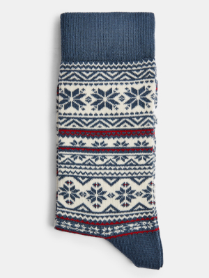 Christmas Navy Single Fair Isle Socks