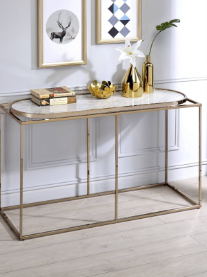 Denban Faux Marble Sofa Table - Mibasics