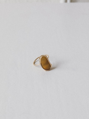 Beach Stone 14k Gold Floating Ring