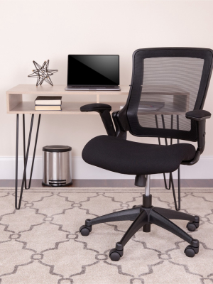 Flash Furniture Mid-back Black Mesh Executive Swivel Office Chair With Molded Foam Seat And Adjustable Arms