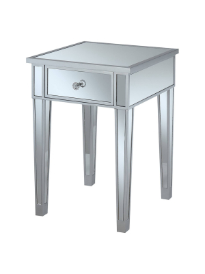 Gold Coast Mirrored End Table With Drawer - Johar Furniture