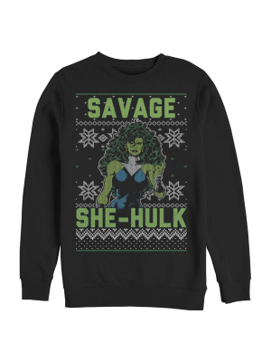 Men's Marvel Ugly Chrristmas She-hulk Snow Sweatshirt