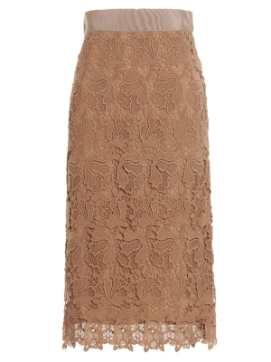 Max Mara Studio Macramé Lace Pencil Skirt