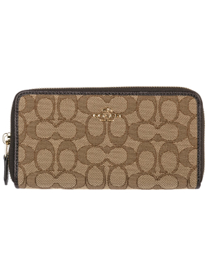 Coach Signature Zip Around Wallet