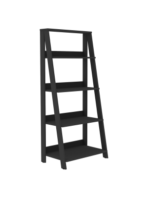 55" Modern 4 Shelf Ladder Bookshelf - Saracina Home