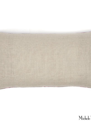 Printed Linen Pillow Starburst Plum