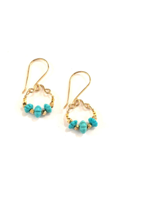 Turquoise & Gold Filled Earrings