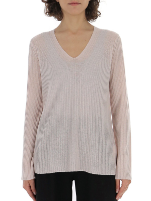 Vince Ribbed Knit V-neck Jumper