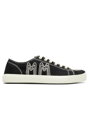 Maison Margiela Tabi Low Top "mm Logo" - Black/ecru