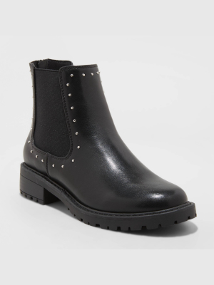 Women's Campbell Double Gore Studded Chelsea Boots - Universal Thread™ Black