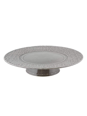 Bordallo Pinheiro Rua Nova Gray Cake Stand