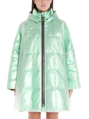 Ienki Ienki Pyramide Iridescent Quilted Hooded Raincoat