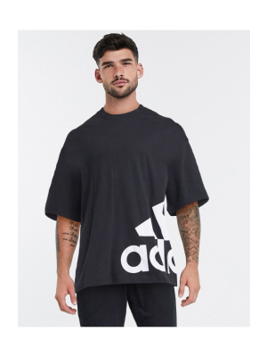 Adidas Training Oversized Logo T-shirt In Black