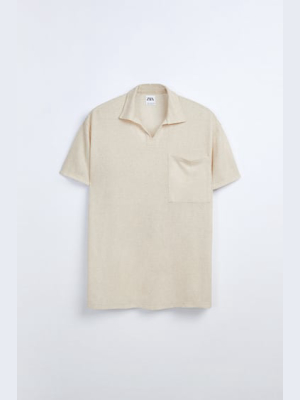 Viscose Linen Textured Polo