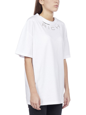 Alessandra Rich Crystal Embellished T-shirt