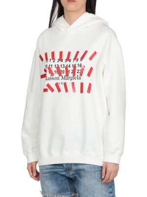 Maison Margiela Taped Logo Print Hoodie