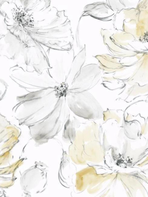 Floral Dreams Wallpaper In Yellow From The Impressionist Collection By York Wallcoverings