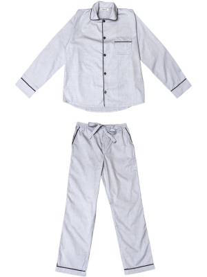 Men's Classic Gray Long Pajama Set
