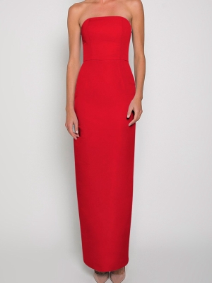 Silk Faille Strapless Column Gown