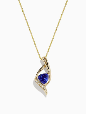 Effy Tanzanite Royale 14k Gold Tanzanite And Diamond Pendant, 1.46 Tcw