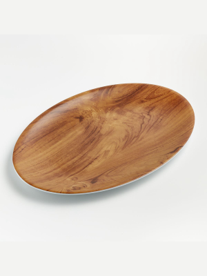 Wood Grain Melamine Oval Platter