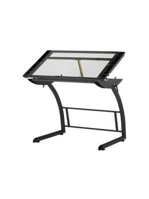 Triflex Drawing Table Black Velvet - Studio Designs