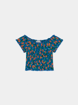 Bobo Choses All Over Oranges Smocked Top