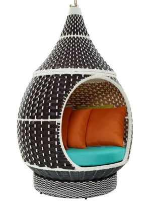 Ivy Outdoor Patio Wicker Rattan Hanging Pod