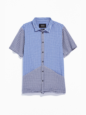 Native Youth Two-tone Check Short Sleeve Button-down Shirt