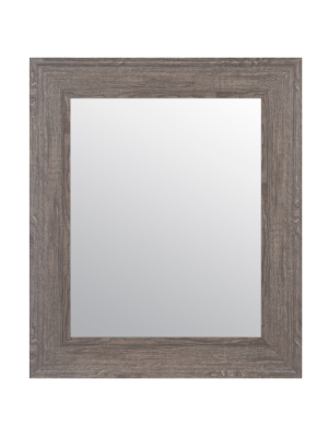 16"x20" Woodgrain Framed Accent Wall Mirror Gray - Gallery Solutions