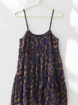 Uo Rory Printed Chiffon Mini Dress