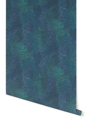 Peaks Wallpaper In Blue, Teal, And Green By Stacey Day