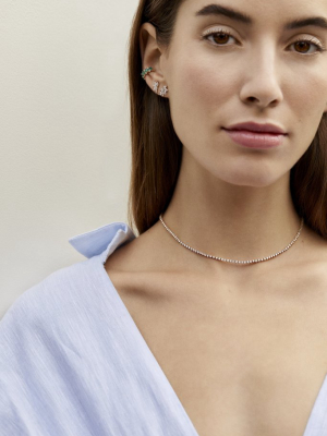 Diamond + Aquamarine Riviera Necklace