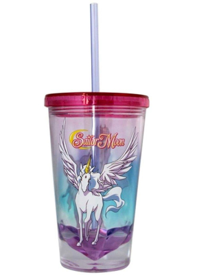 Just Funky Sailor Moon Pegasus Diamond Bottom 16oz Carnival Cup W/ Straw & Lid