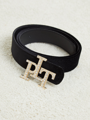 Prettylittlething Gold Diamante Buckle Black...