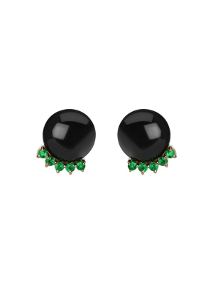 Rosa Earrings | Black Jade & Emeralds